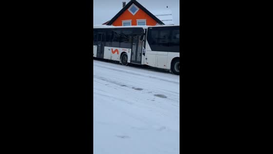 Three-bus collision amid snowy conditions in Tromsø, Norway