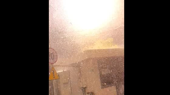 Lightning strikes electric lines during rain in Wonosari, Indonesia