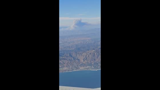 Aerial view of Canyon Fire plume in California, USA