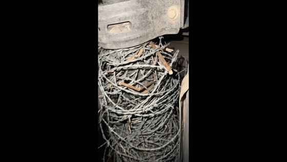 Barbed wire found tangled around car driveshaft in Huntsville, Texas, USA