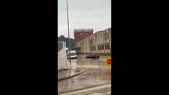 Severe flash flooding submerges vehicles on streets in Granollers, Spain