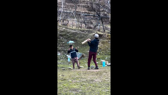 Cricket swing accidentally hits boy during backyard game in Kulgam, India