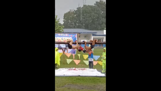 Upside-down boxing match at Pinyahan Festival in South Cotabato, Philippines
