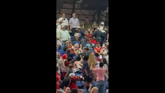 Protesters escorted out during Trump campaign rally at Freeman Coliseum in San Antonio, USA