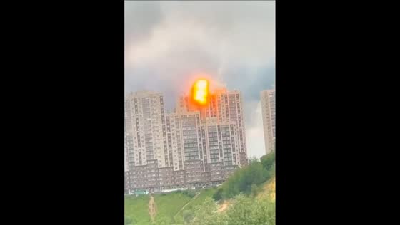 Drone strike damages residential high-rise in Moscow, Russia
