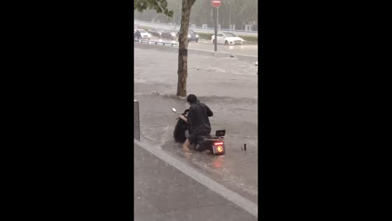 Heavy downpour causes severe flooding in Shanghai, China