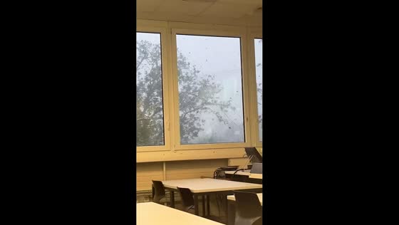 Hailstorm shatters classroom windows in Bülach, Zürich, Switzerland
