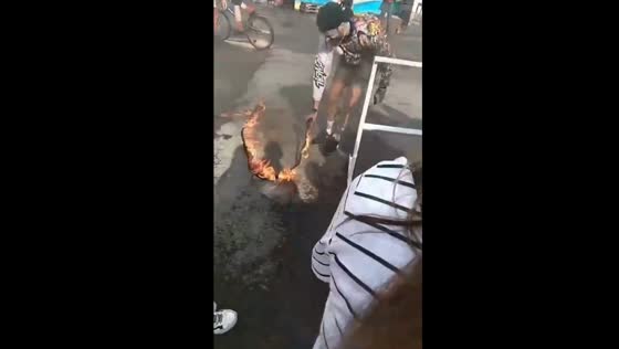 Child injured by burning cable during fiery stunt at Revda event