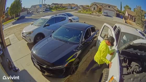 Vehicle rolls backward near workers in Lancaster, California