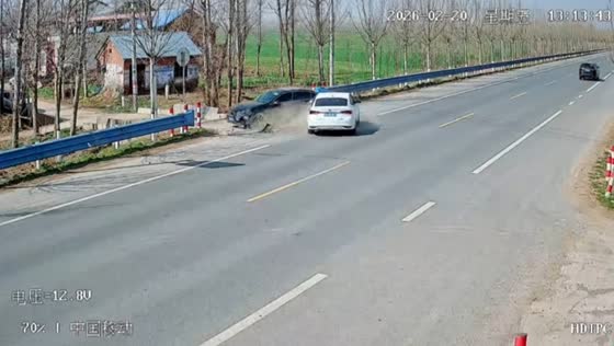 Volkswagen Passat crashes into Buick Verano at intersection in Henan, China