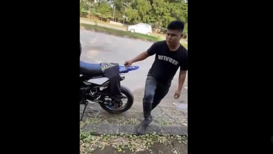 Double Fail in East Jakarta: Motorbike Accident Leads to Funny Concrete Slab Collapse