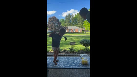 Two-year-old impresses with golf skills in London, England