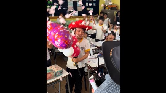 Emotional moment as girl receives gift from father in Santiago, Chile