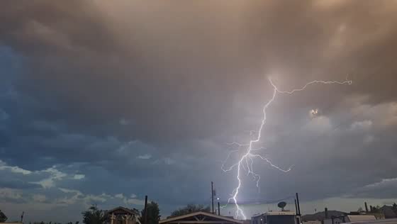 Thunderstorm with lightning in Wikieup, Arizona, USA