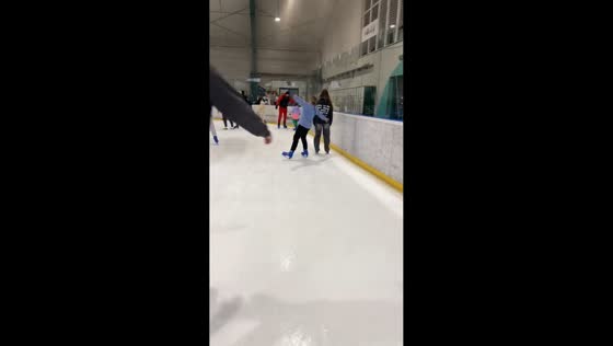 Ice skating slip captured in Łódź, Poland