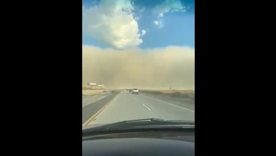 Inside a dust storm captured on Drive 86 in Calixico, USA
