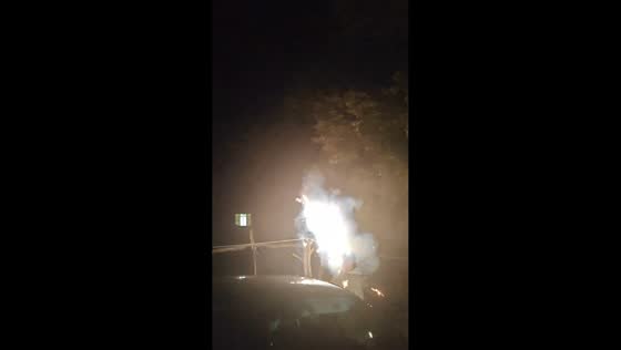 Firework malfunctions during Chinese New Year celebration in Hunan, China