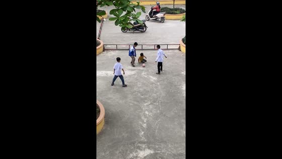 Resilience on the pitch: disabled child plays football with friends