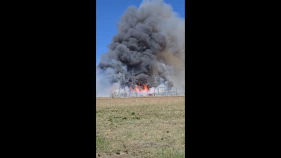 Thick black smoke rises from brush fire in Edmonton, Canada