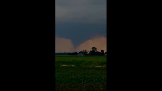 Massive tornado moves across landscape in Effingham, Illinois, USA