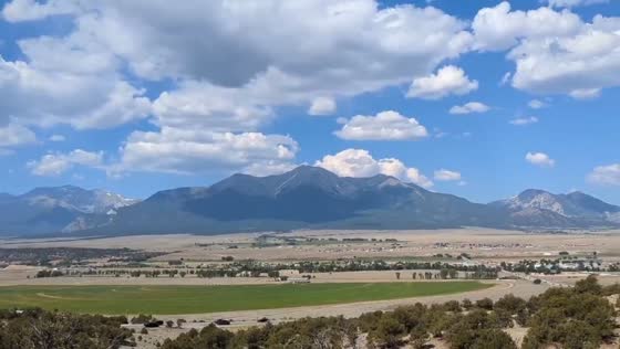 Cumulus clouds over Collegiate Peaks in Buena Vista, Colorado