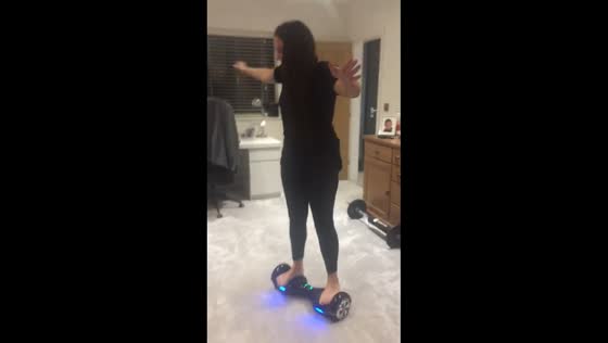 Hoverboard ride takes a tumble after playful dog interruption in Nottingham, England, UK