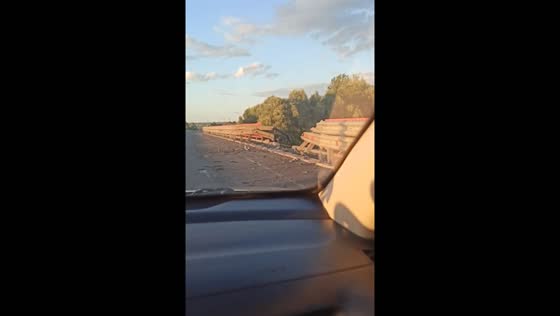 Ukrainian strike damages bridge in Glushkovo, Kursk Region, Russia