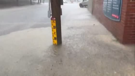 Widespread flooding in downtown Charleston, South Carolina, US