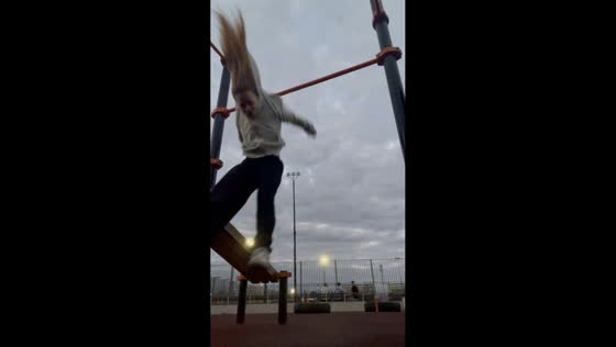 Playground spin mishap on horizontal bar in Troitsk, Russia
