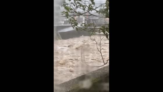 Typhoon Shanshan brings flooding and strong winds to Kunisaki City, Japan