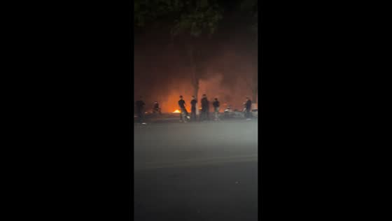 Large wildfire sends thick smoke across area in Hebei, China