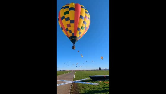 Hot air balloons fill the sky in Albuquerque, New Mexico, USA