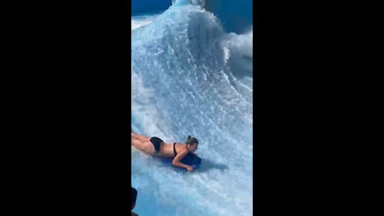 Woman falls off bodyboard at Wild Wadi Waterpark in Dubai, UAE