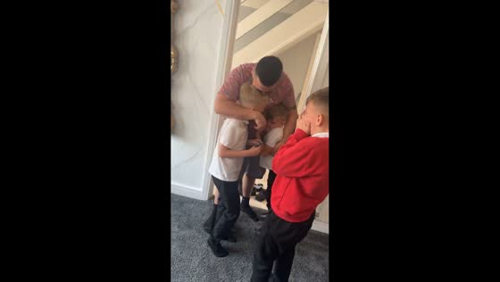 Heartwarming reunion of father and sons in England, UK