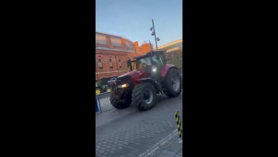 Massive farmers protest fills streets of London in England, UK