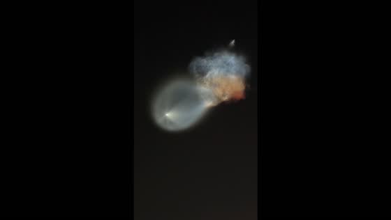 SpaceX rocket launch paints a glowing jellyfish-like cloud across the sky in Ocoee, USA