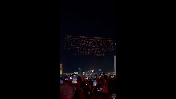 Stranger Things–themed drone light show amazes crowd in Las Vegas, Nevada, USA