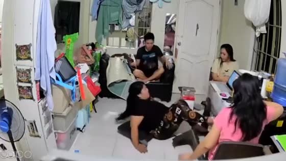 Video shows user falling off chair in San Jose del Monte City, Philippines