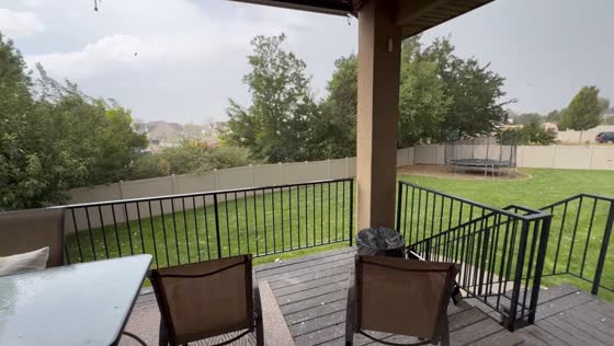 Hailstorm covers homes and yards with ice in Kaysville, Utah, USA